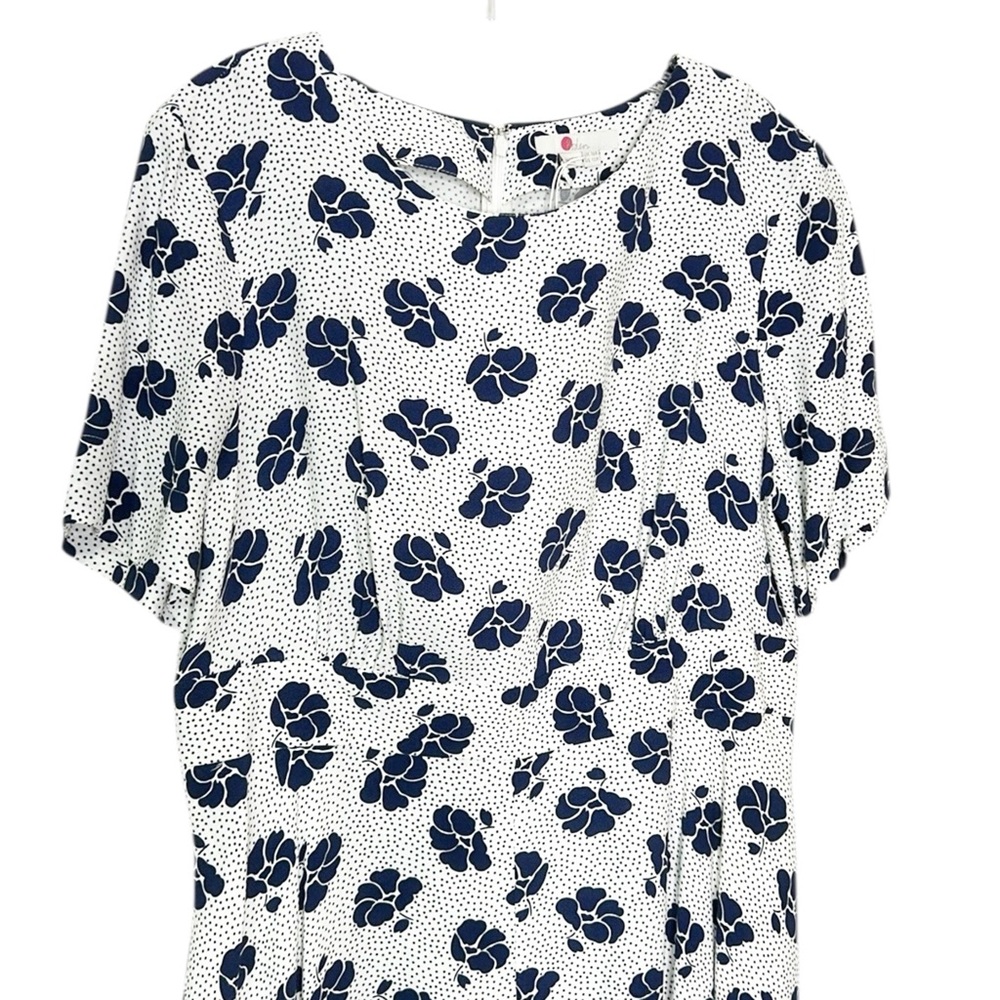 Boden White Midi Dress with Navy Floral Print - Picture 6 of 10